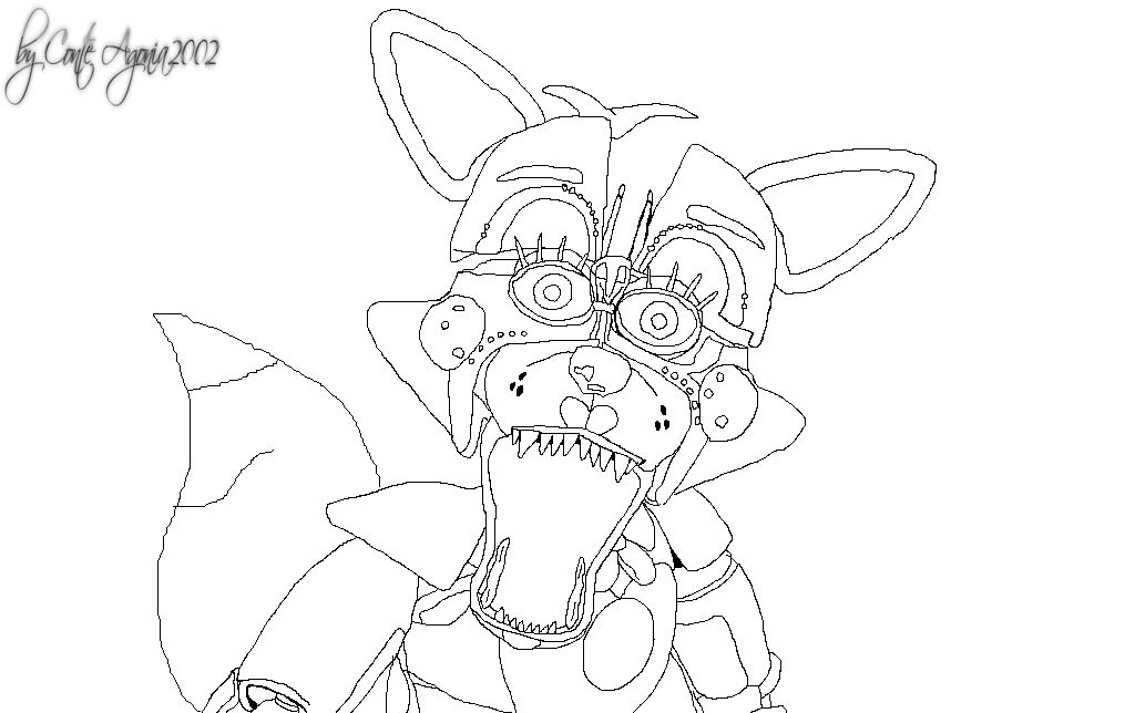 Fnaf funtime foxy drawing by conte agonia by conteagonia on