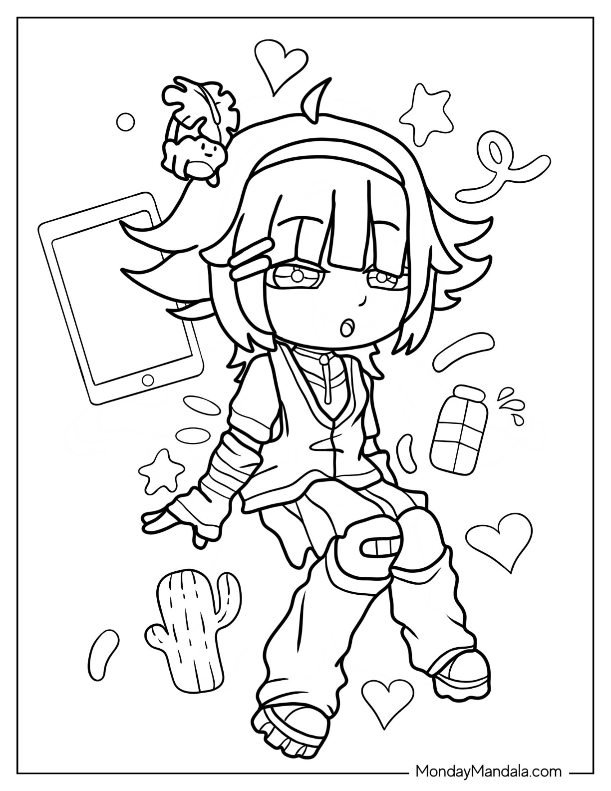 Gacha life coloring pages free pdf printables
