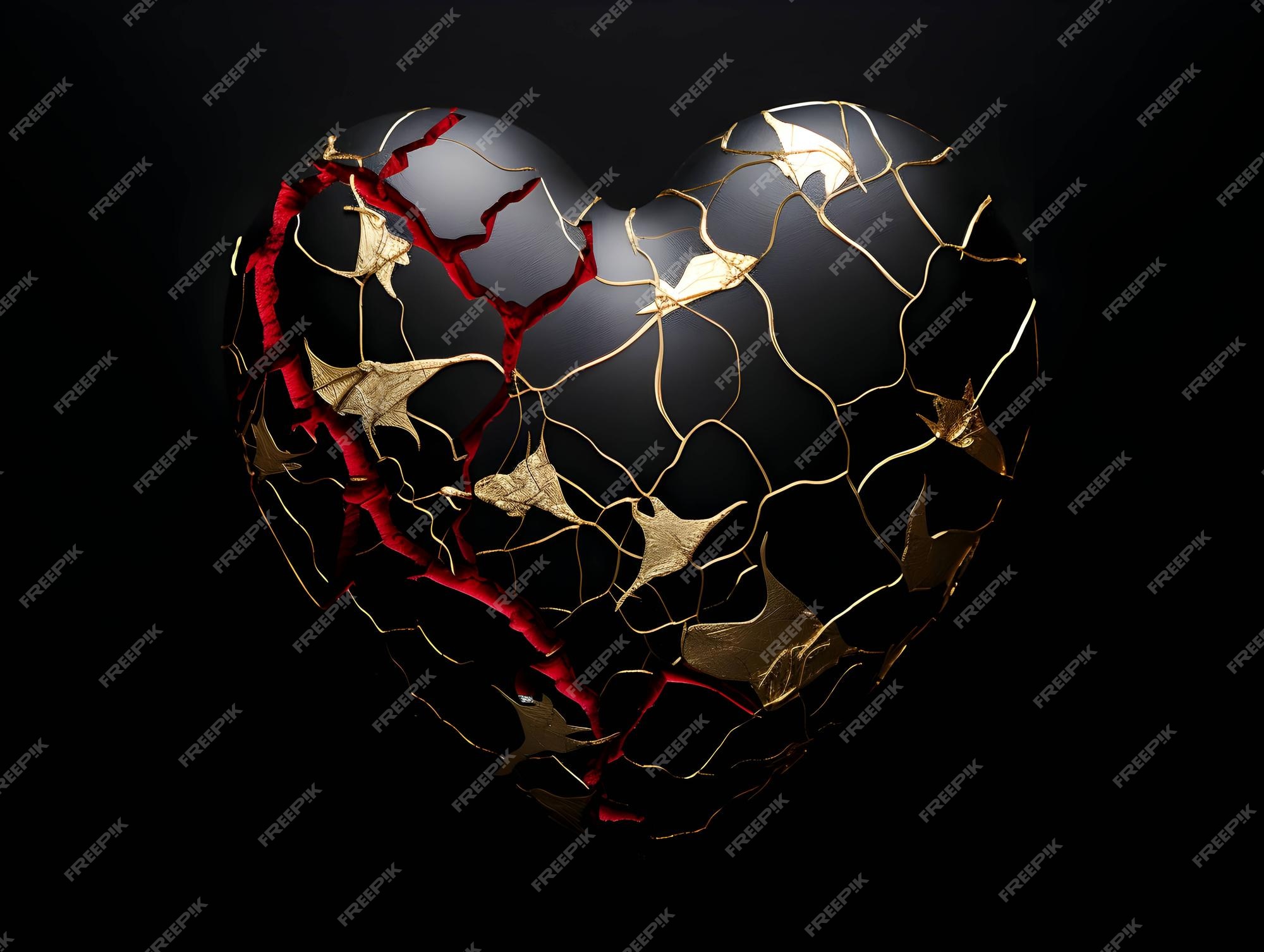Weltherztag ein gebrochenes herz im kintsugi