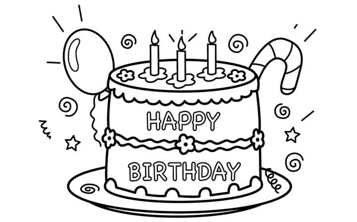 Happy birthday colorg pages