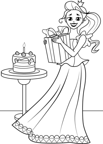 Ausmalbild alles gute zum geburtstag prinzessin ausmalbilder kostenlos zum ausdrucken