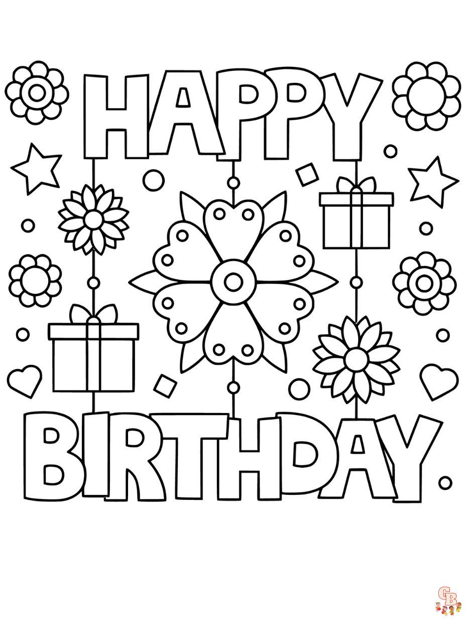 Happy birthday ausmalbilder kostenlose blãtter zum ausdrucken fãr kinder
