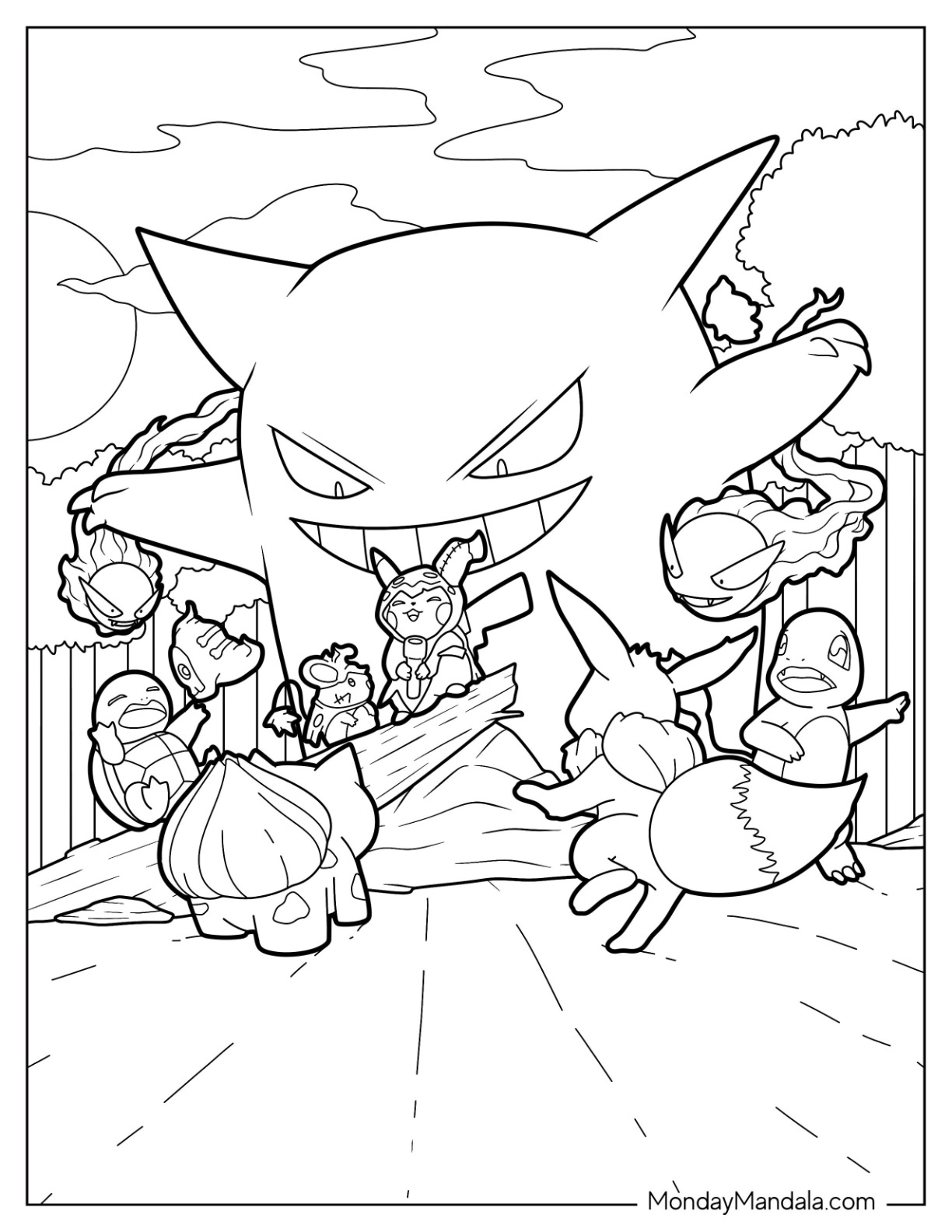 Gengar coloring pages free pdf printables
