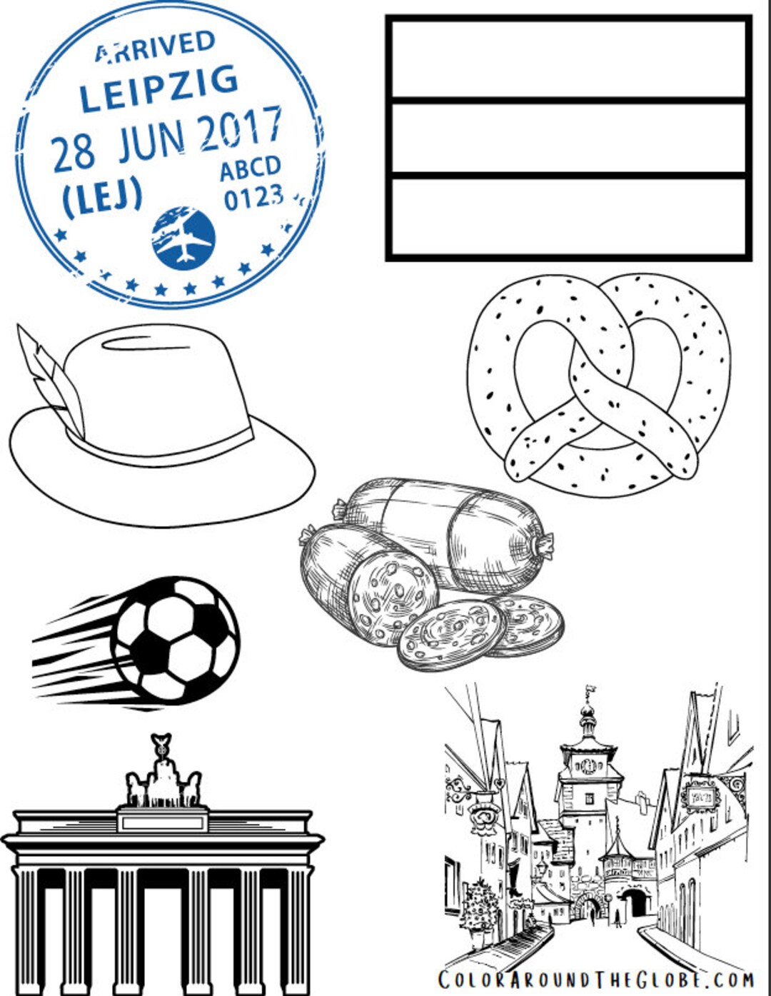 Germany coloring page instant download