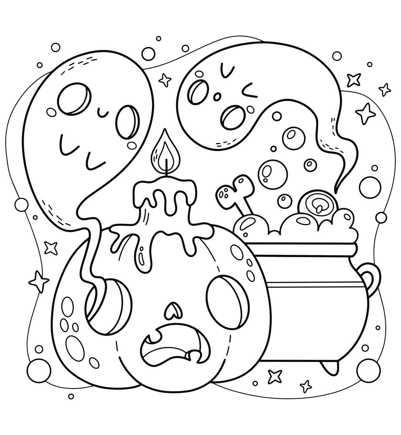 Halloween pumpkin ghost