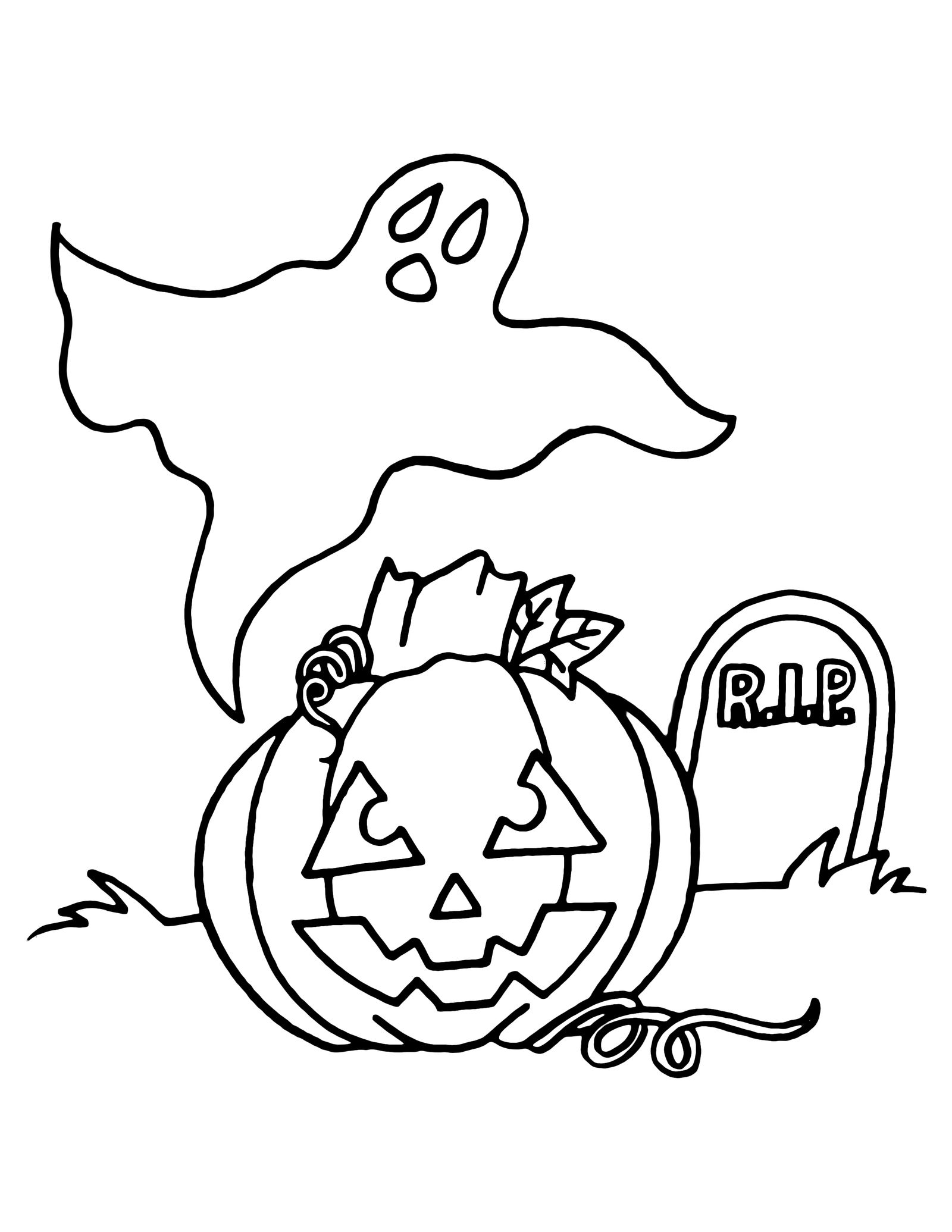 Ghost pumpkin coloring page by cetivarose on