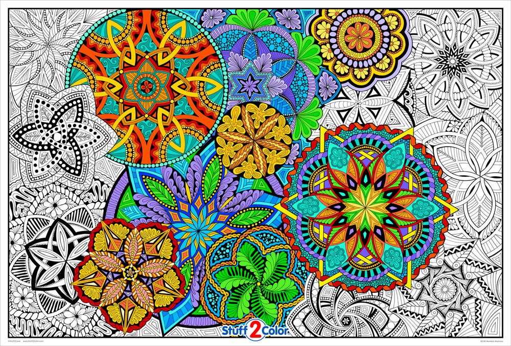 Giant coloring poster mandala madness