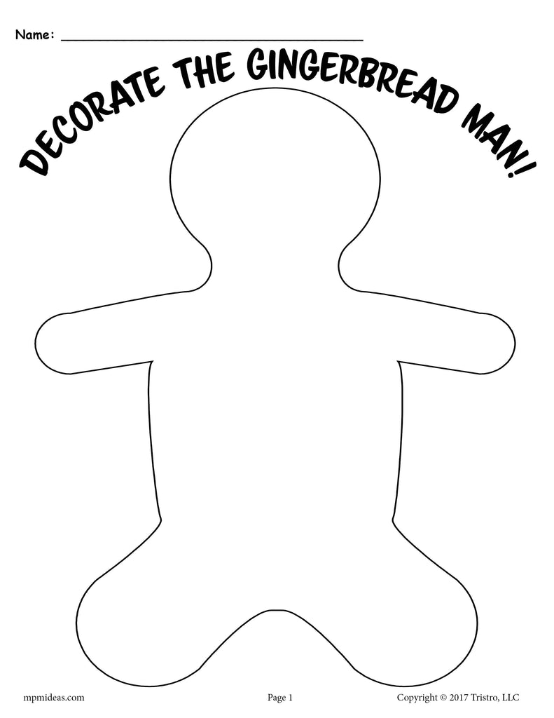 Printable gingerbread man activities â