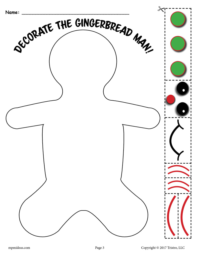 Printable gingerbread man activities â