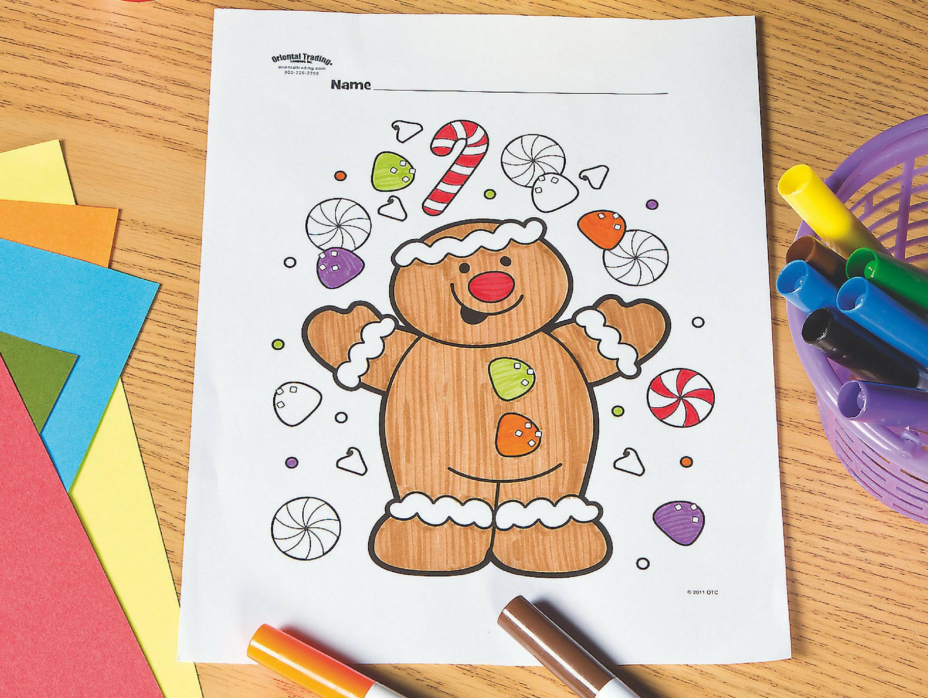 Gingerbread man free printable coloring page