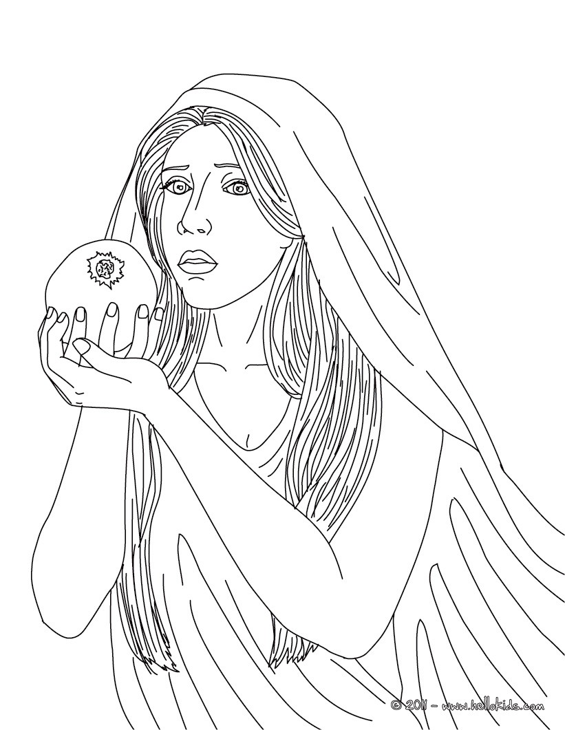 Persephone the greek goddess of spring growth coloring pages