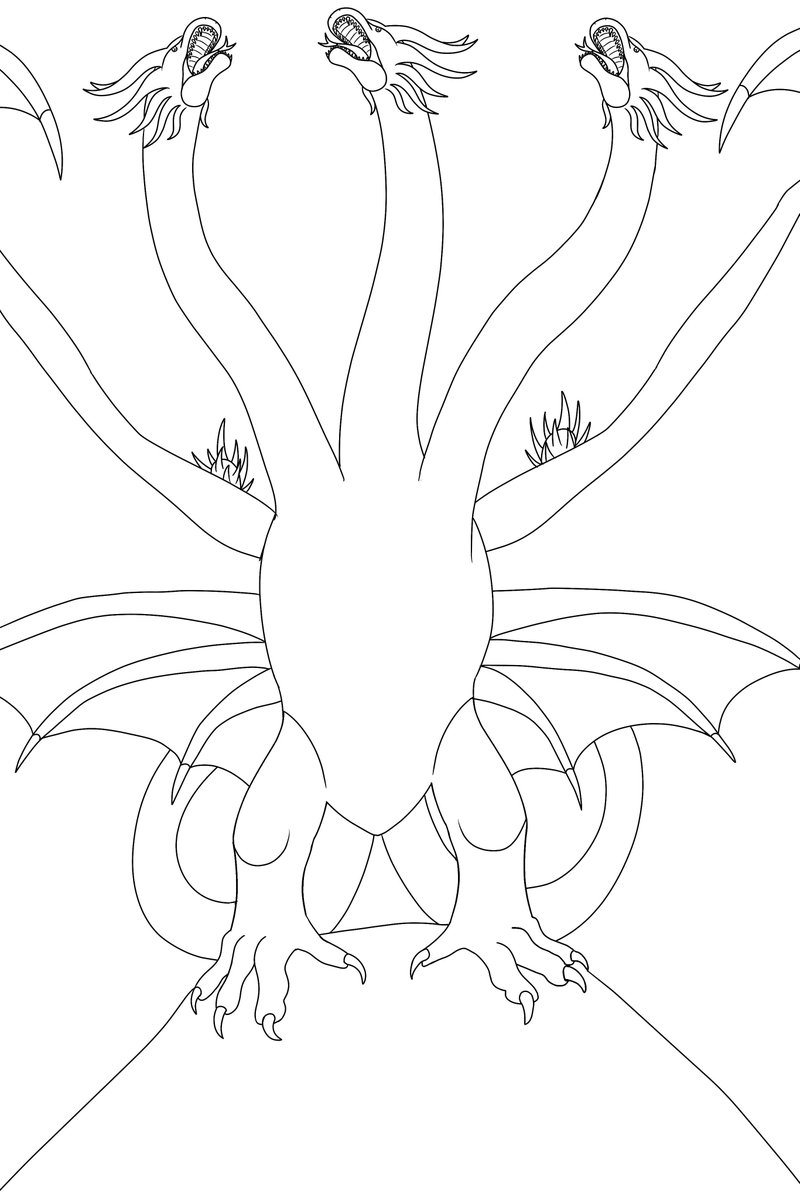 Anguiking ðkaijumachy on webtoon canvas on x bidibidibidi lineart for king ghidorah is almost plete just need to detail him before i move onto coloring kingghidorah godzilla godzillakingofthemonsters monsterverse kaiju art wip