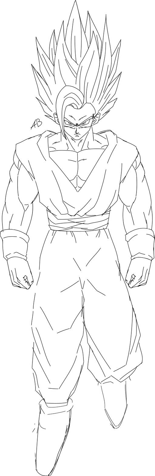 Gohan beast dbs super hero rough lineart by dragonballaffinity on