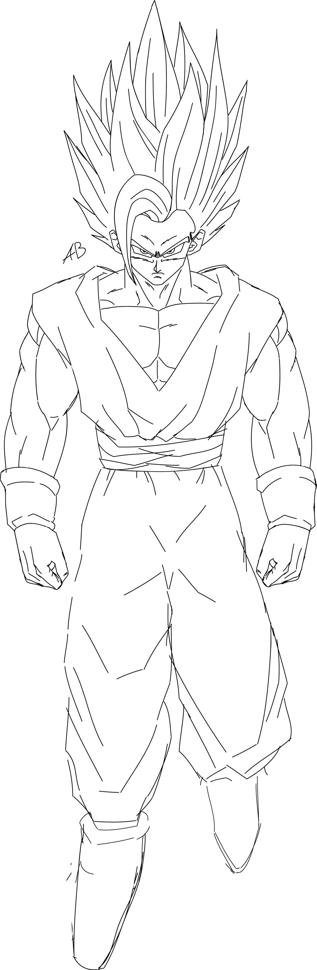 Gohan beast dbs super hero rough lineart by dragonballaffinity on