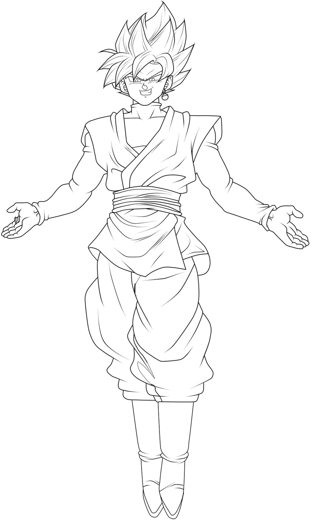Goku black super saiyan rose lineart by chronofz on
