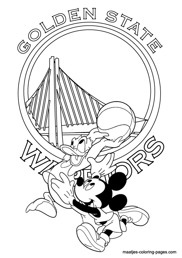 Golden state warriors nba disney coloring pages