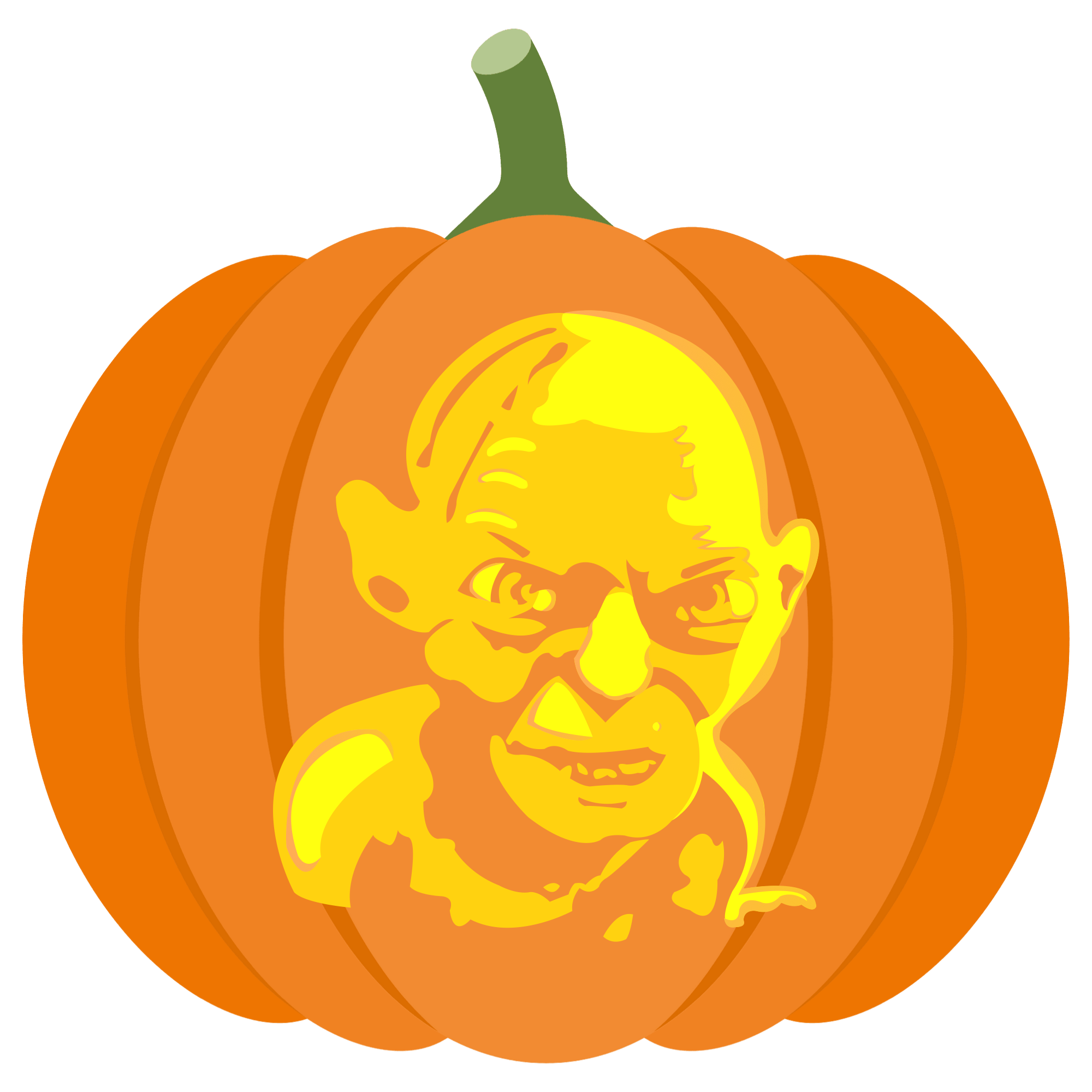 Gollum from lord of the ring pumpkin stencil free printable papercraft templates