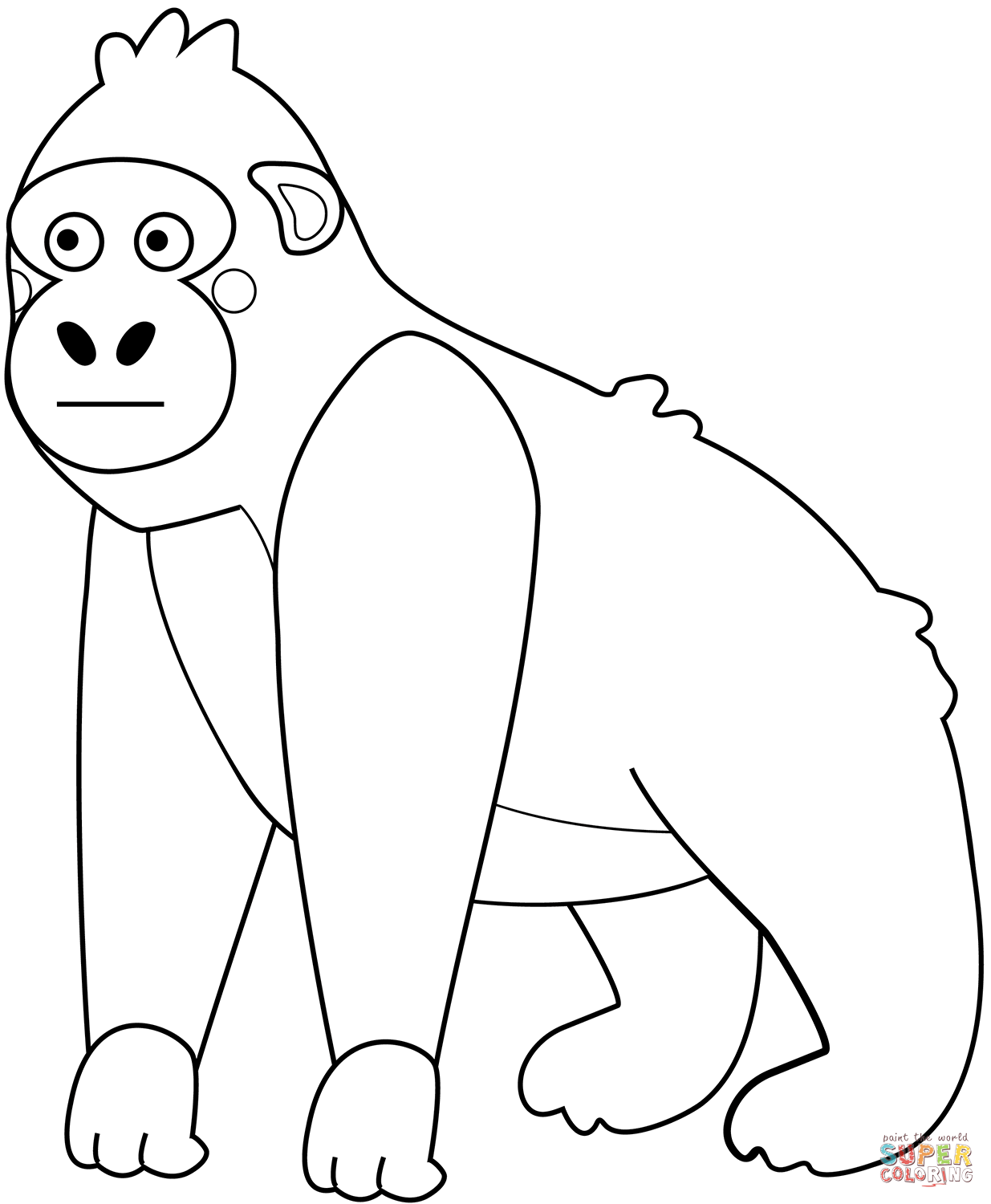 Gorilla coloring page free printable coloring pages