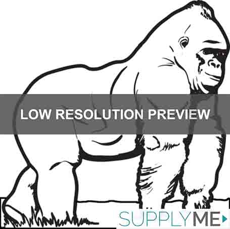Printable gorilla coloring page for kids â