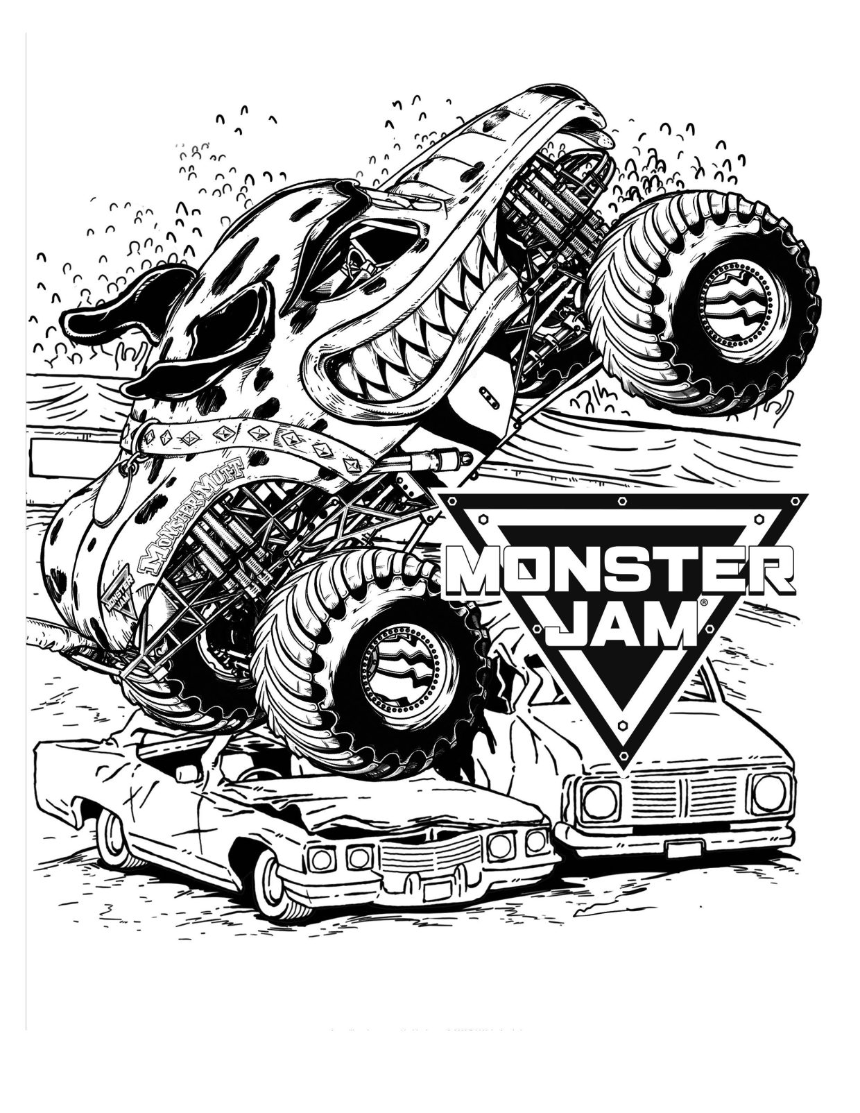 Get your kids excited with free monster jam coloring pages