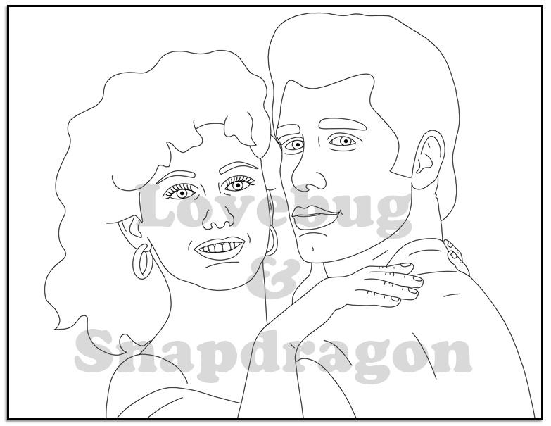 Sandy olsen and danny zuko from grease by pi