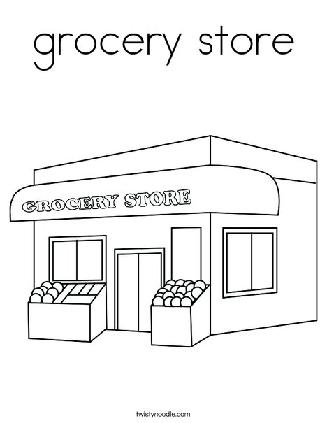 Grocery store coloring page