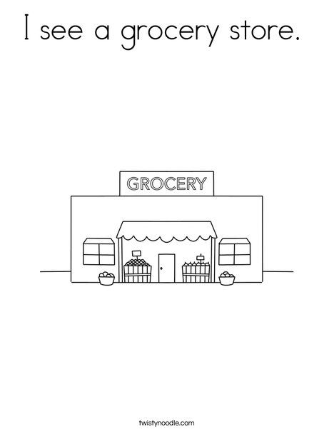 I see a grocery store coloring page