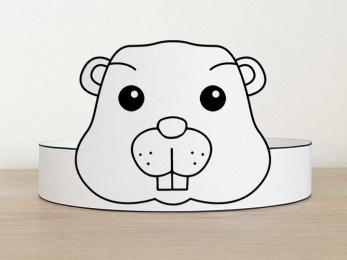 Groundhog day coloring paper crown