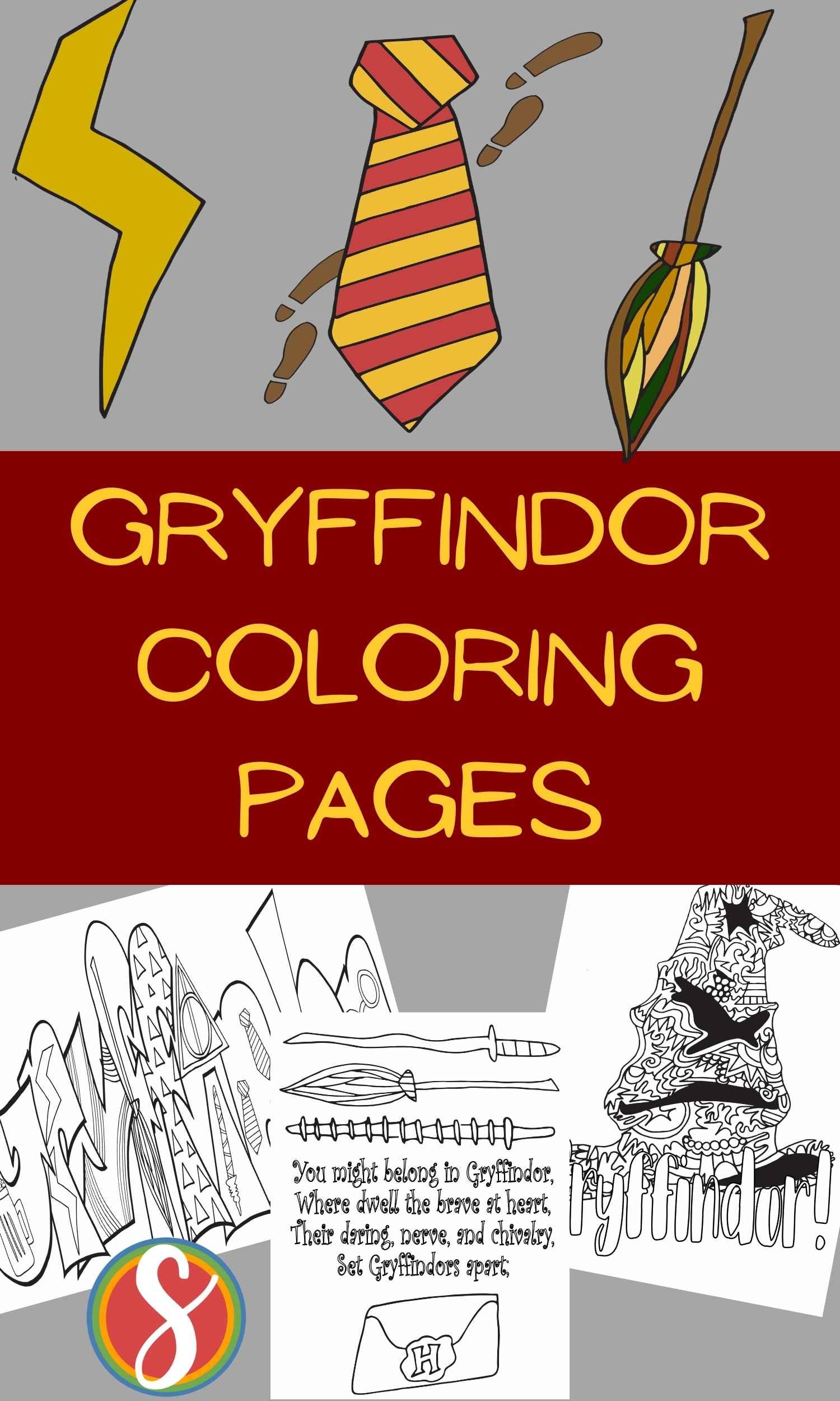 Free gryffindor coloring pages â stevie doodles