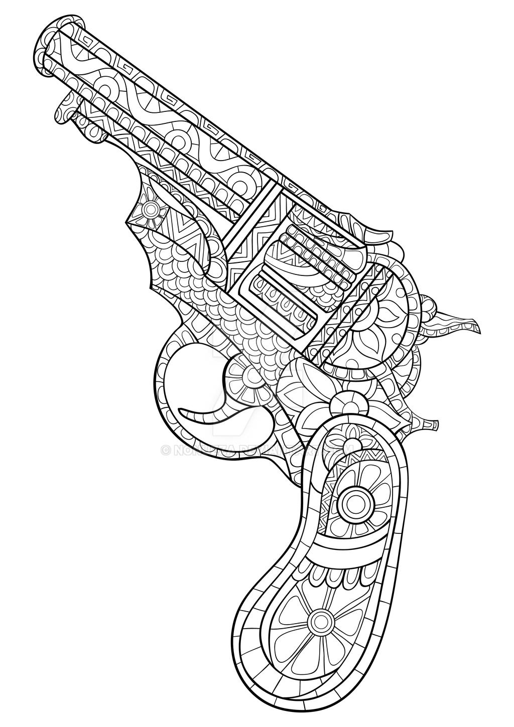 Adult coloring book weapon by nonuzza on