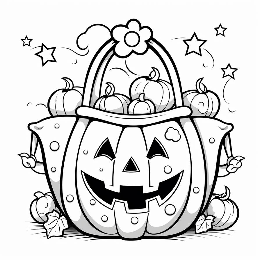 Halloween candy pumpkin bag by coloringcorner on