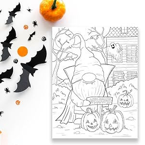 Halloween gnomes coloring book fun original unique halloween coloring pages for kids and adults with cute gnome characters gnome coloring books robinson kate books