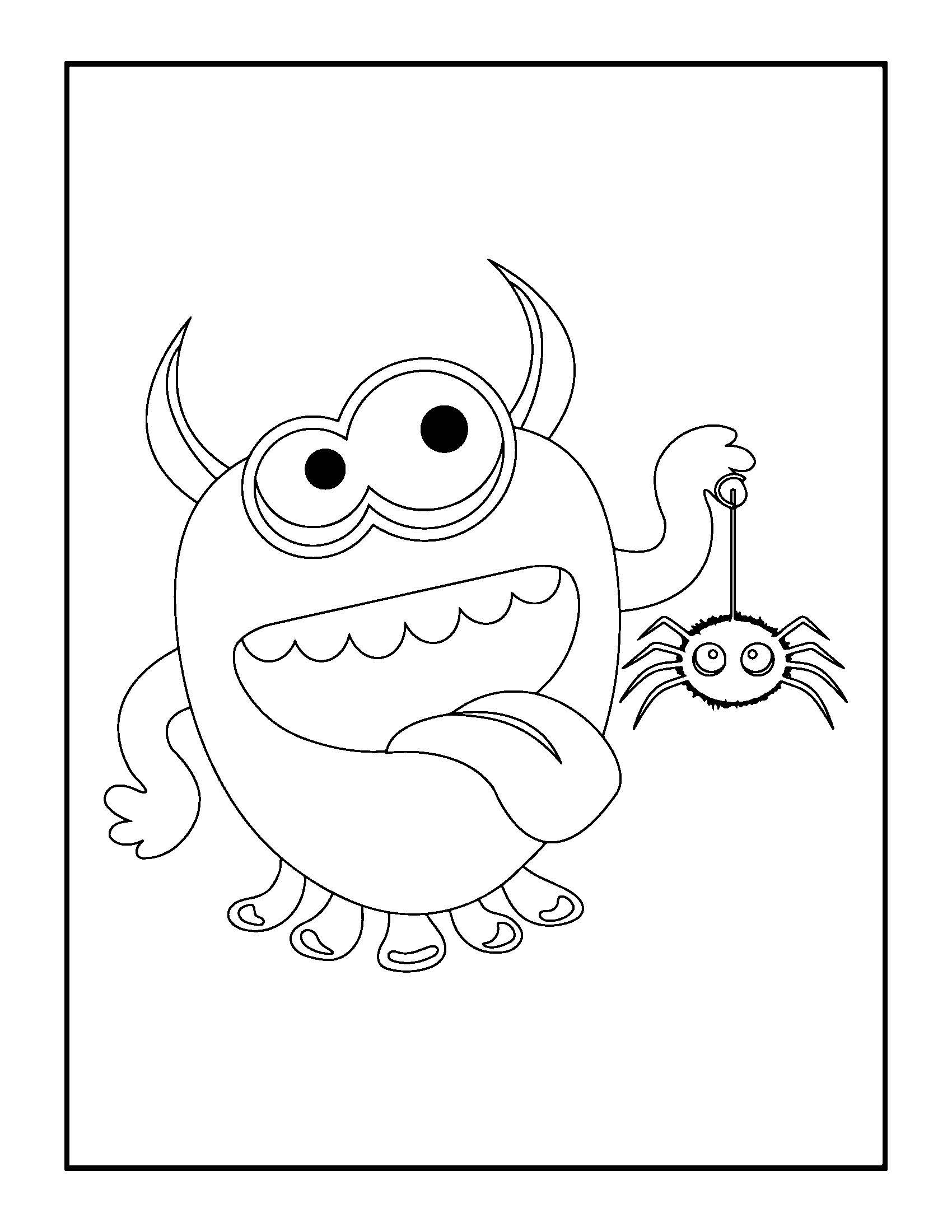 Halloween monster art coloring book for kids for download