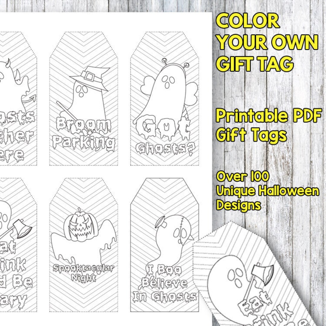 Best value halloween gift tags to color cute little halloween gift tags coloring kids adults spooky gift tags halloween goodie bags