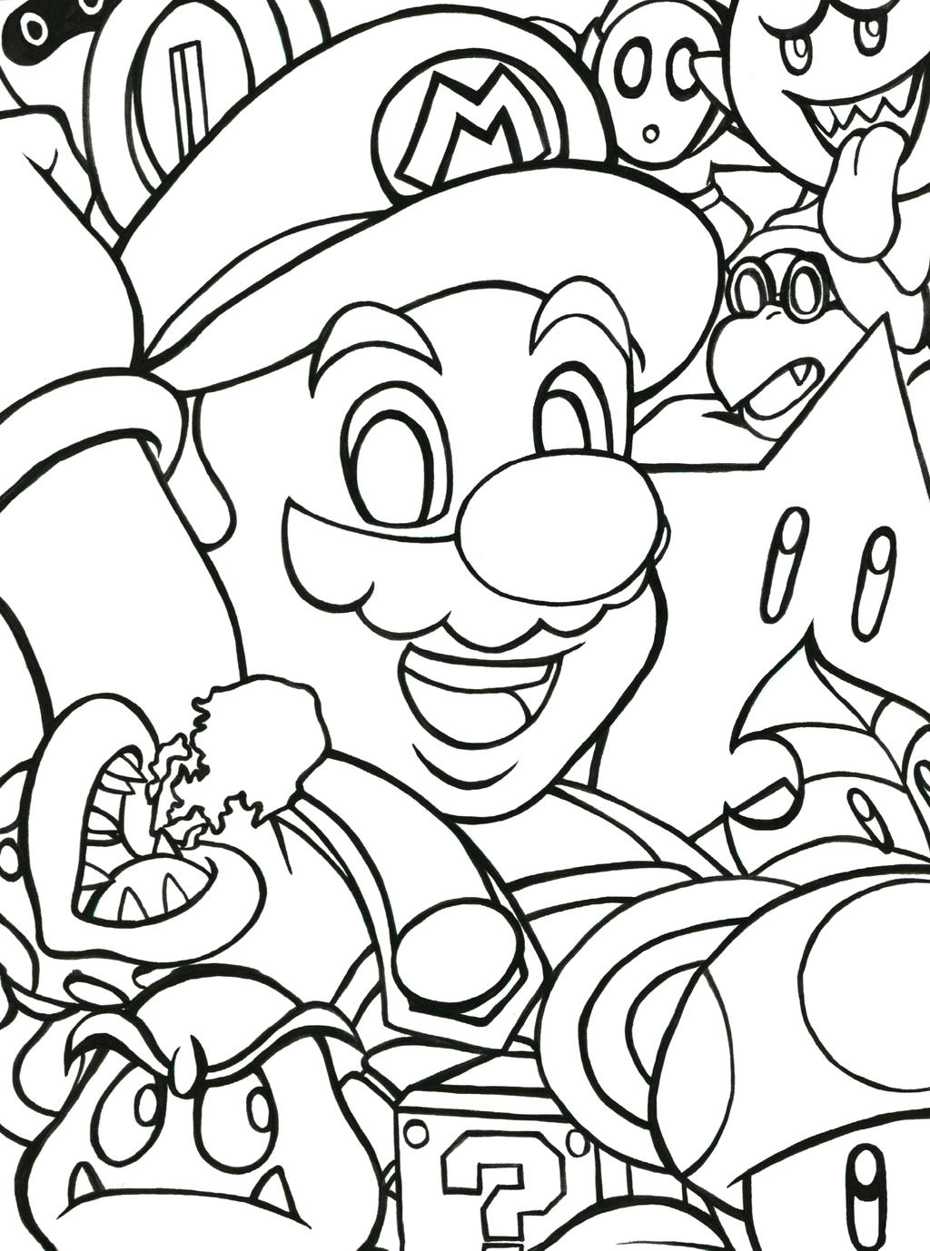 Happy th birthday mario free colouring page by lanikiryu on