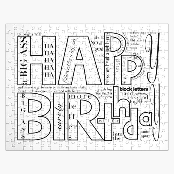 John mulaney happy birthday sign jigsaw puzzle for sale by abbiem
