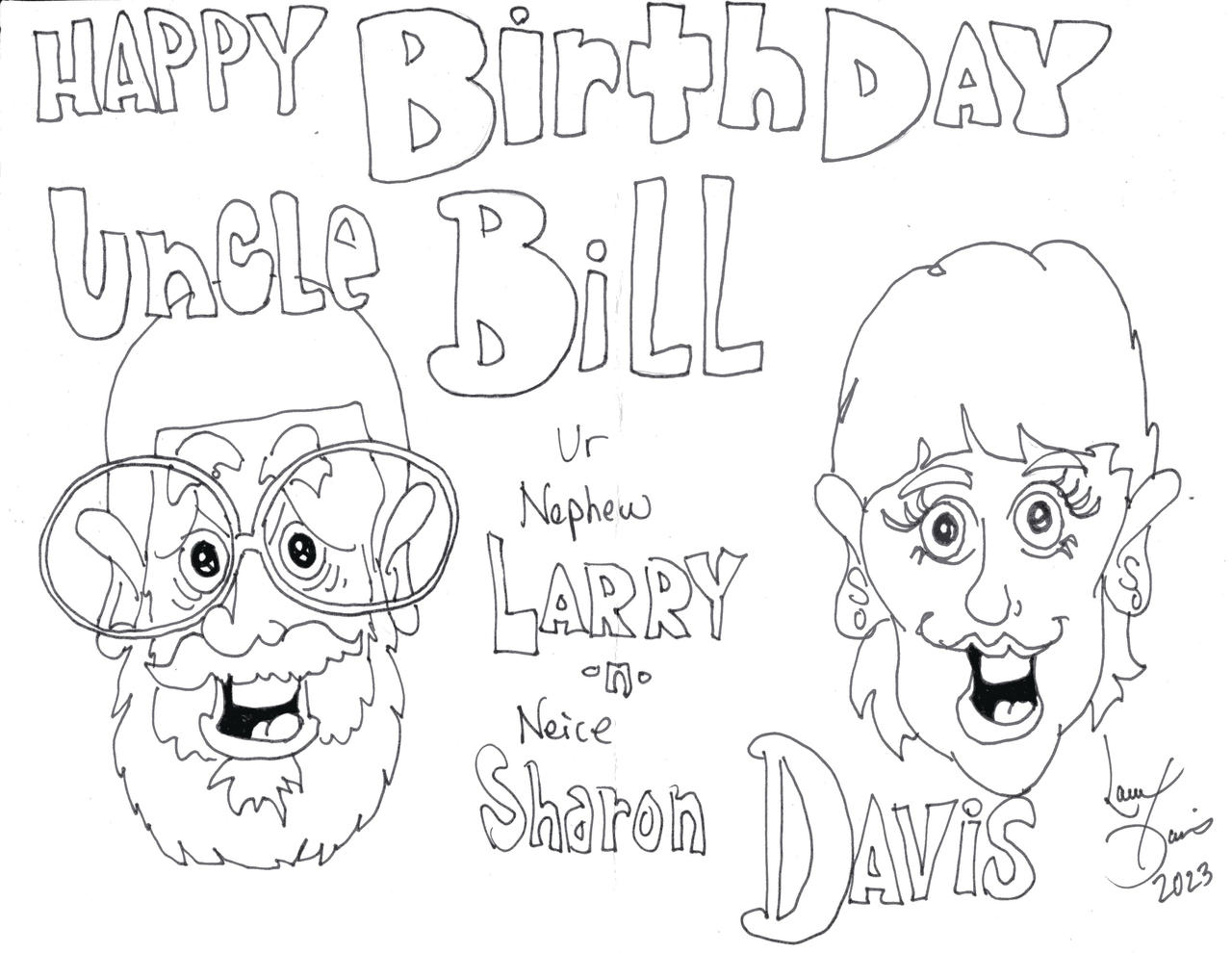Uncle bill birthday card by larry davis larrys by larry