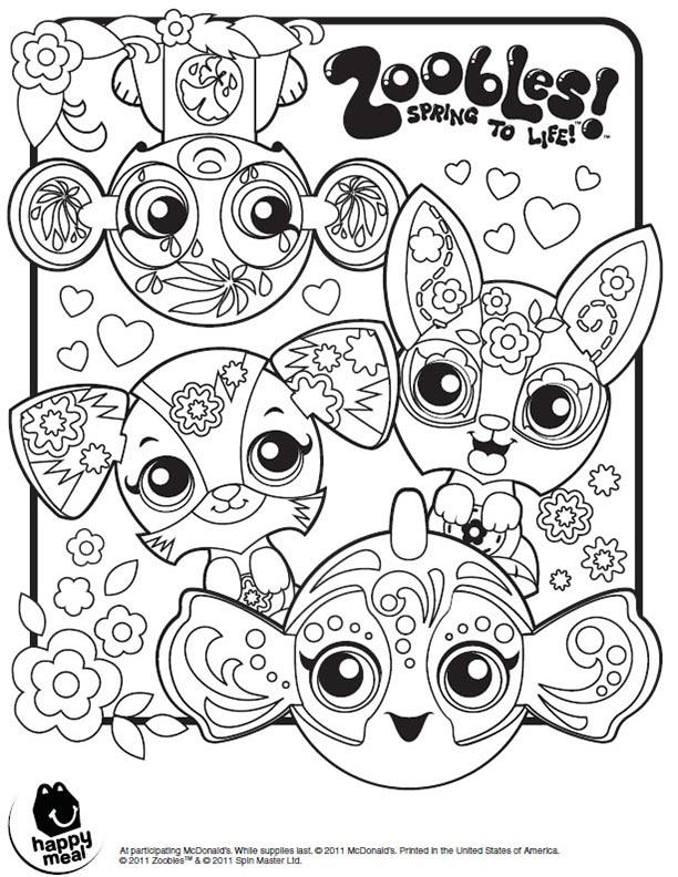 Zoobles mcdonalds happy meal coluoring sheet by owopricesspower on