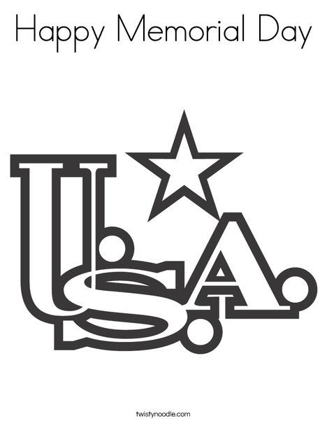 Happy memorial day coloring page