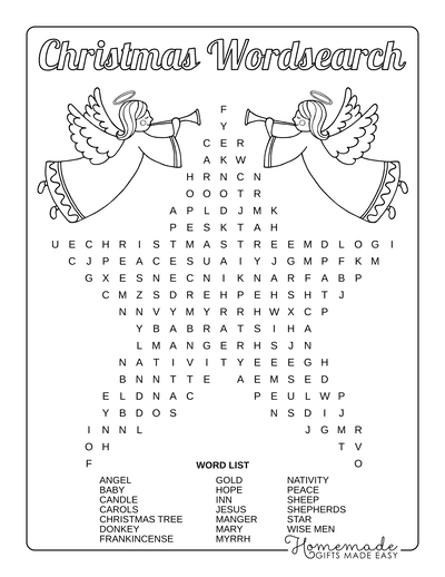 Best free printable christmas word search puzzles for kids