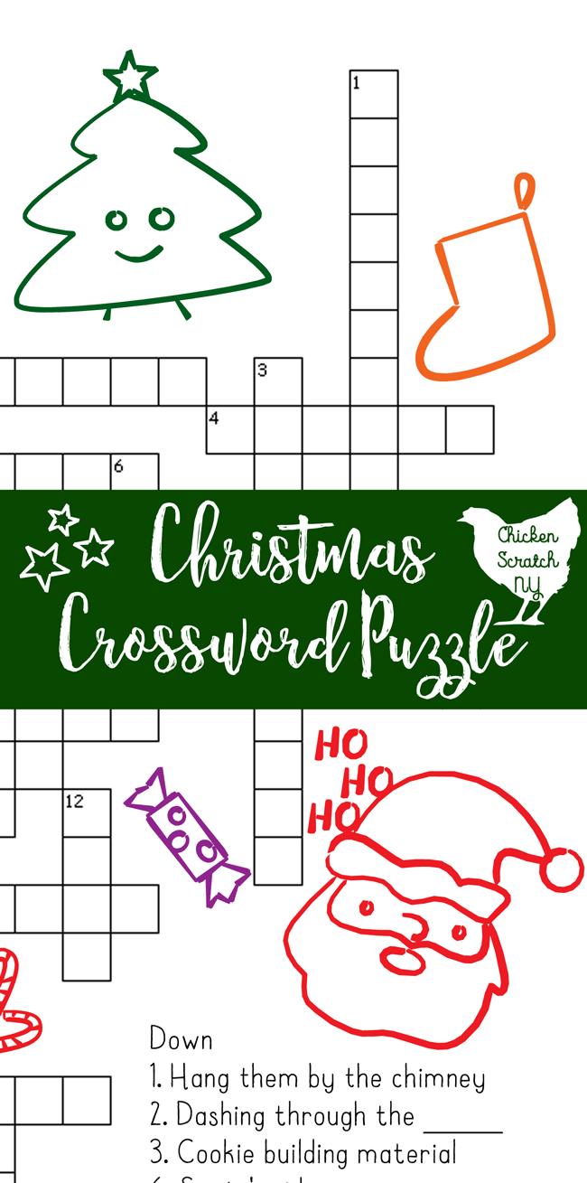 Printable christmas crossword puzzle with key