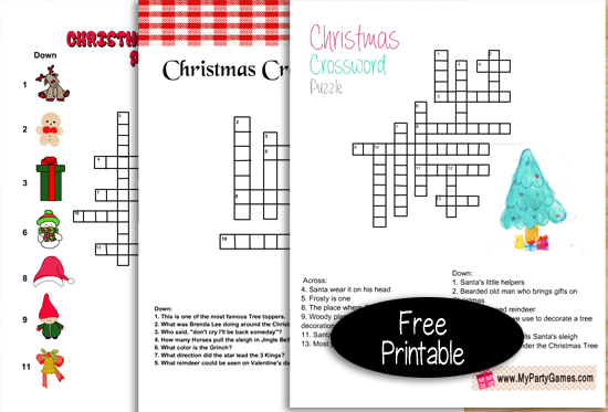 Free printable christmas crossword puzzles