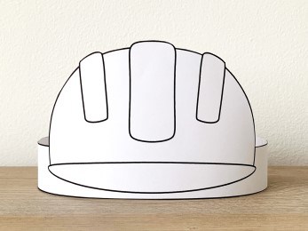 Construction helmet coloring paper crown