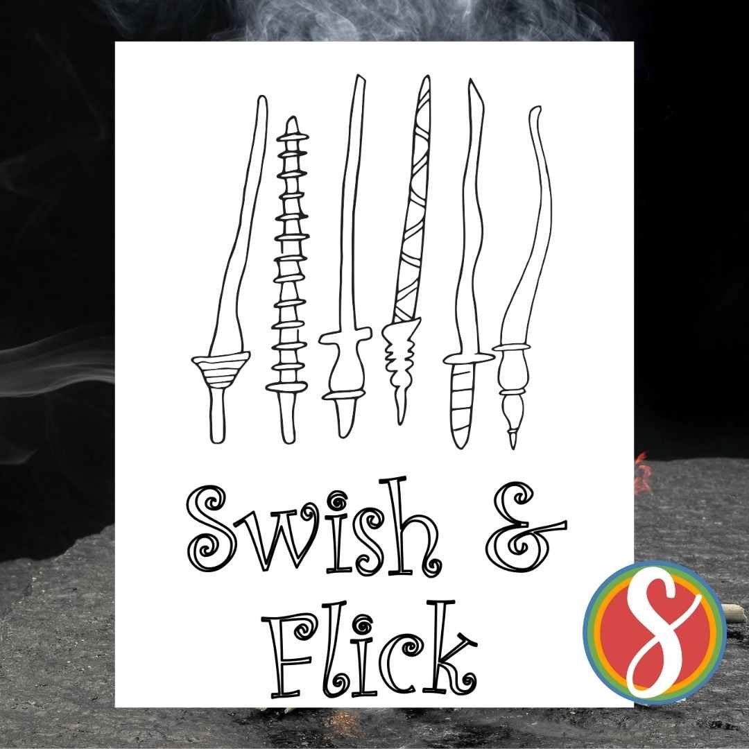 Free harry potter wands coloring pages â stevie doodles