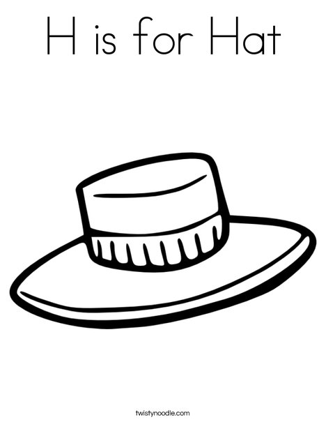 H is for hat coloring page