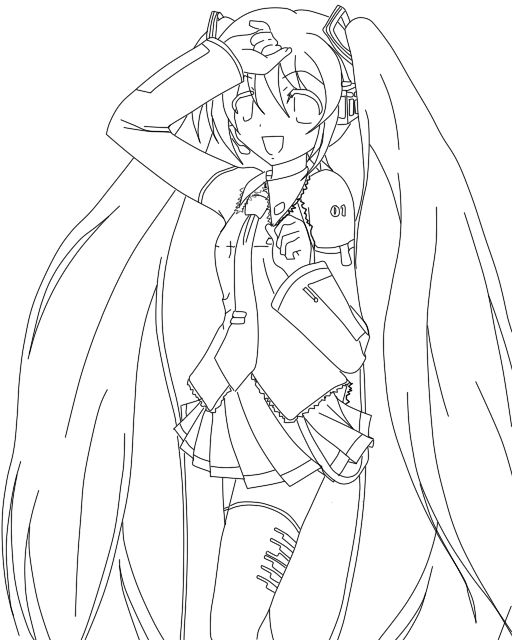 Day hatsune miku lineart by space