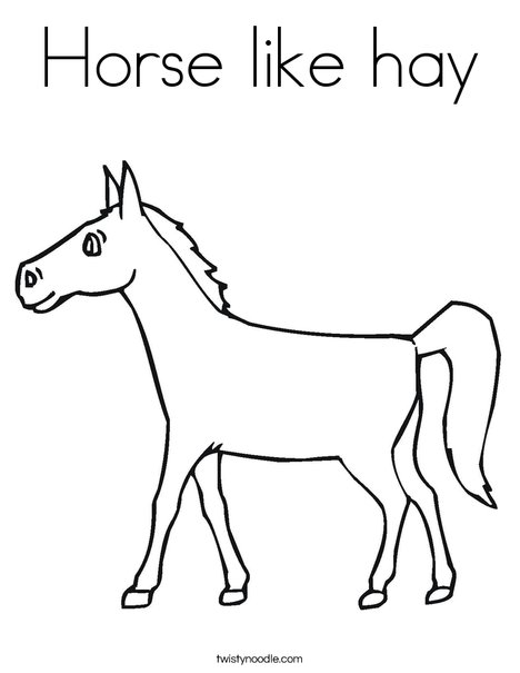 Horse like hay coloring page