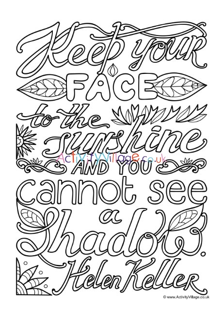 Keep your face to the sunshine louring page