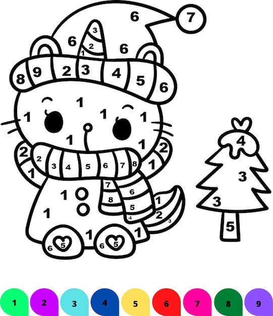 Premium vector color by number unicorn coloring pages for kids or kdp book unicorn color by number pages no