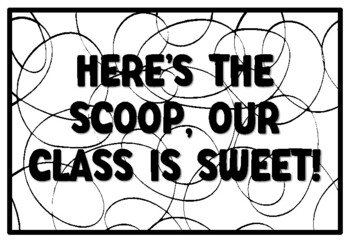 Heres the scoop our class is sweet ice cream quote coloring pages
